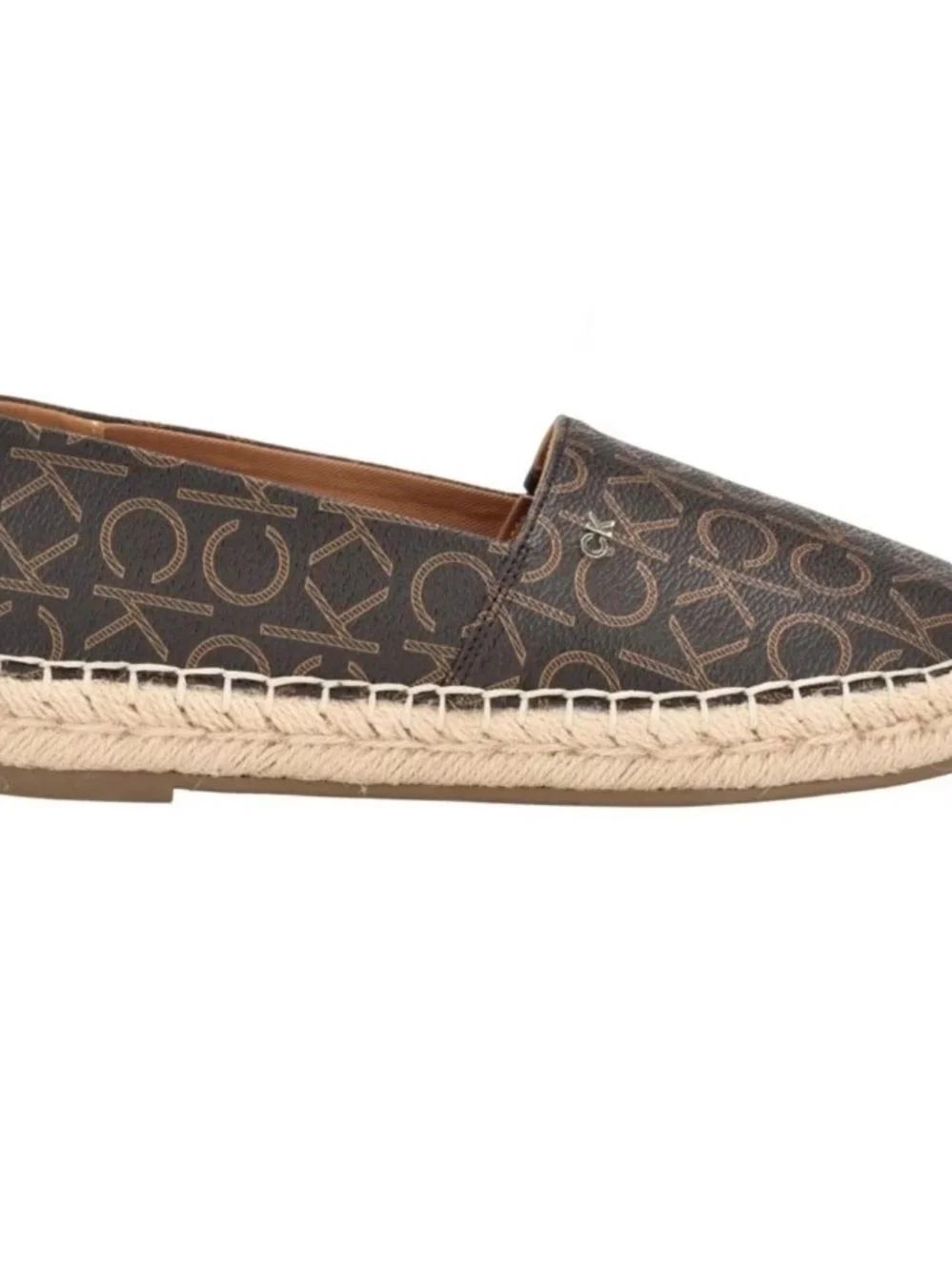 Calvin Klein Brown Logo Slip-On Espadrille